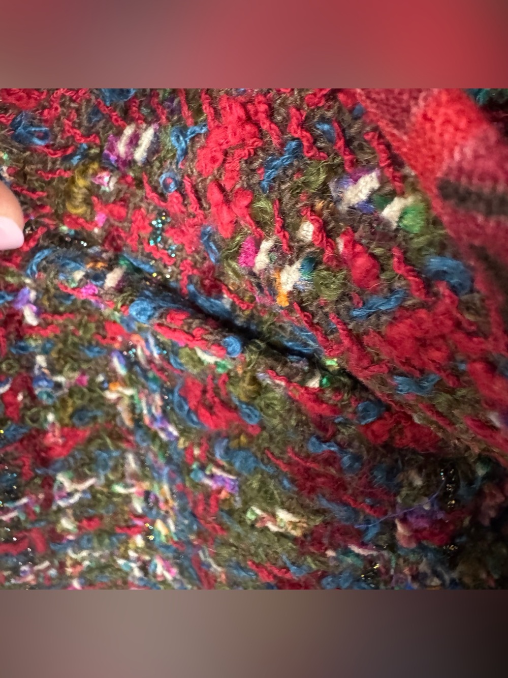 Christian Lacroix Bazaar Multicolor Boucle Blazer Fringe Trim Designer Jacket - Picture 11 of 14